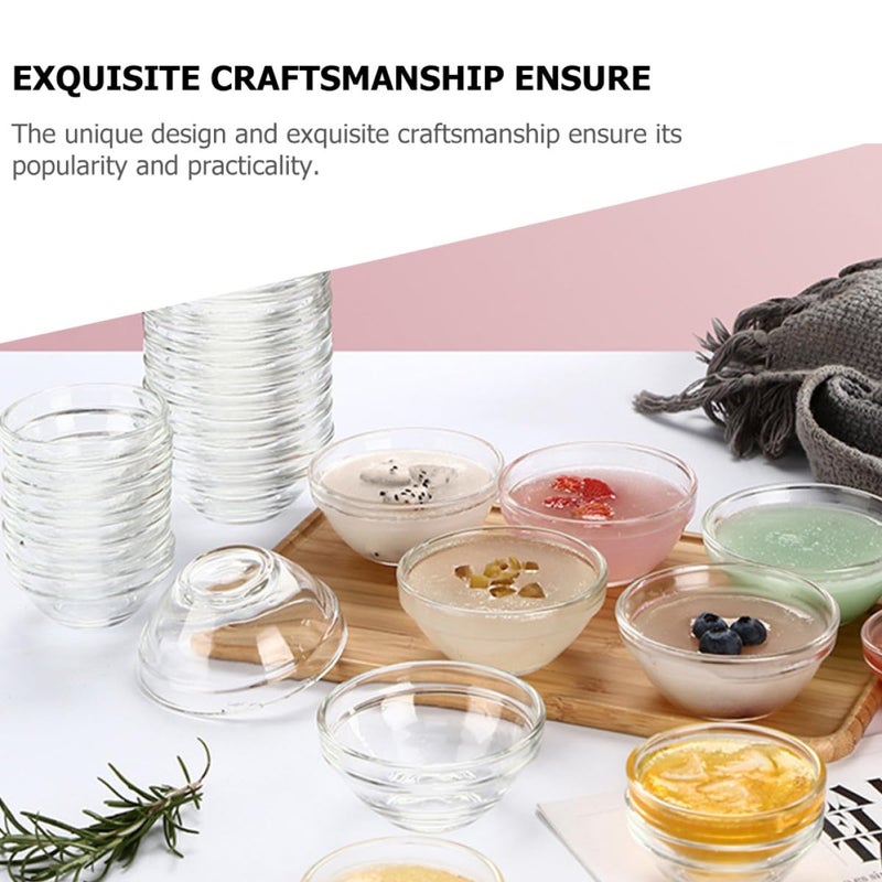 8pcs Small Glass Dessert Bowls Round Jelly Pudding Containers Multipurpose Serving Bowls - Image 4