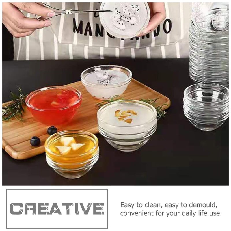 8pcs Small Glass Dessert Bowls Round Jelly Pudding Containers Multipurpose Serving Bowls - Image 5
