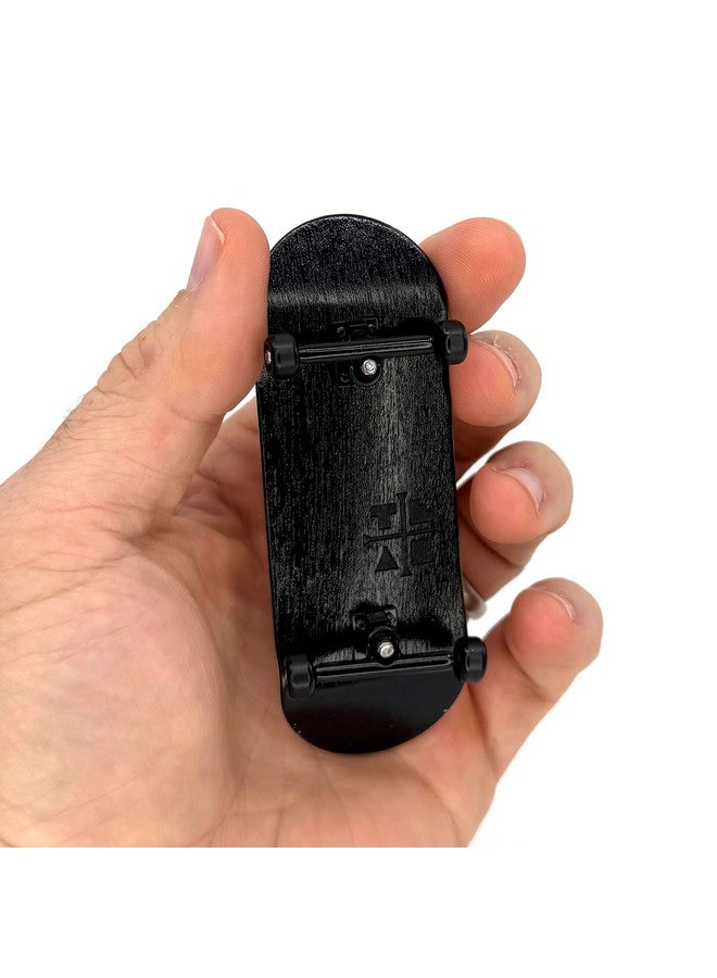 Teak Tuning 34mm Prodigy Prolific Complete Fingerboard - All Blacks | 34mm x 97mm Handmade Wood Veneer Deck | Upgraded O-Ring Tuning | 100D Polyurethane Wheels | Steel Locknuts - Image 1