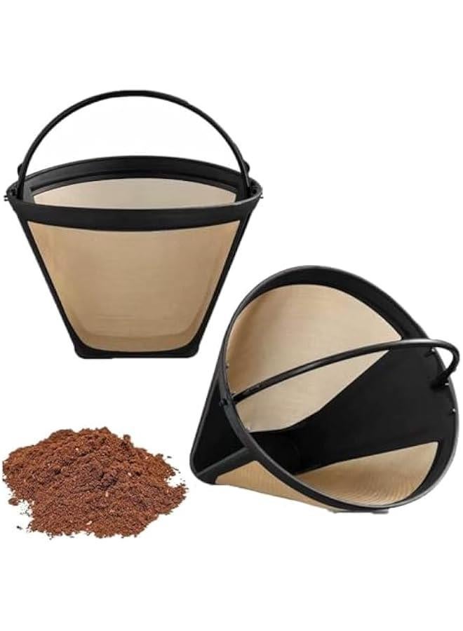 HOOKOR 2Pcs Reusable Coffee Filters, Permanent Replacement Coffee Filters with Stainless Steel Mesh Fit for Coffee Maker Filter and Brewers - Image 1
