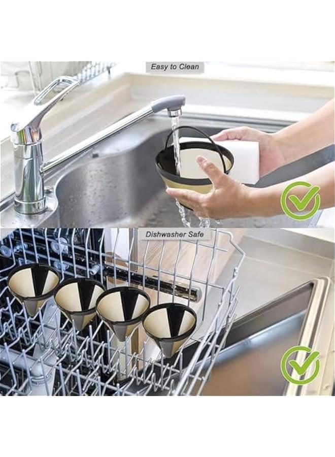 HOOKOR 2Pcs Reusable Coffee Filters, Permanent Replacement Coffee Filters with Stainless Steel Mesh Fit for Coffee Maker Filter and Brewers - Image 5