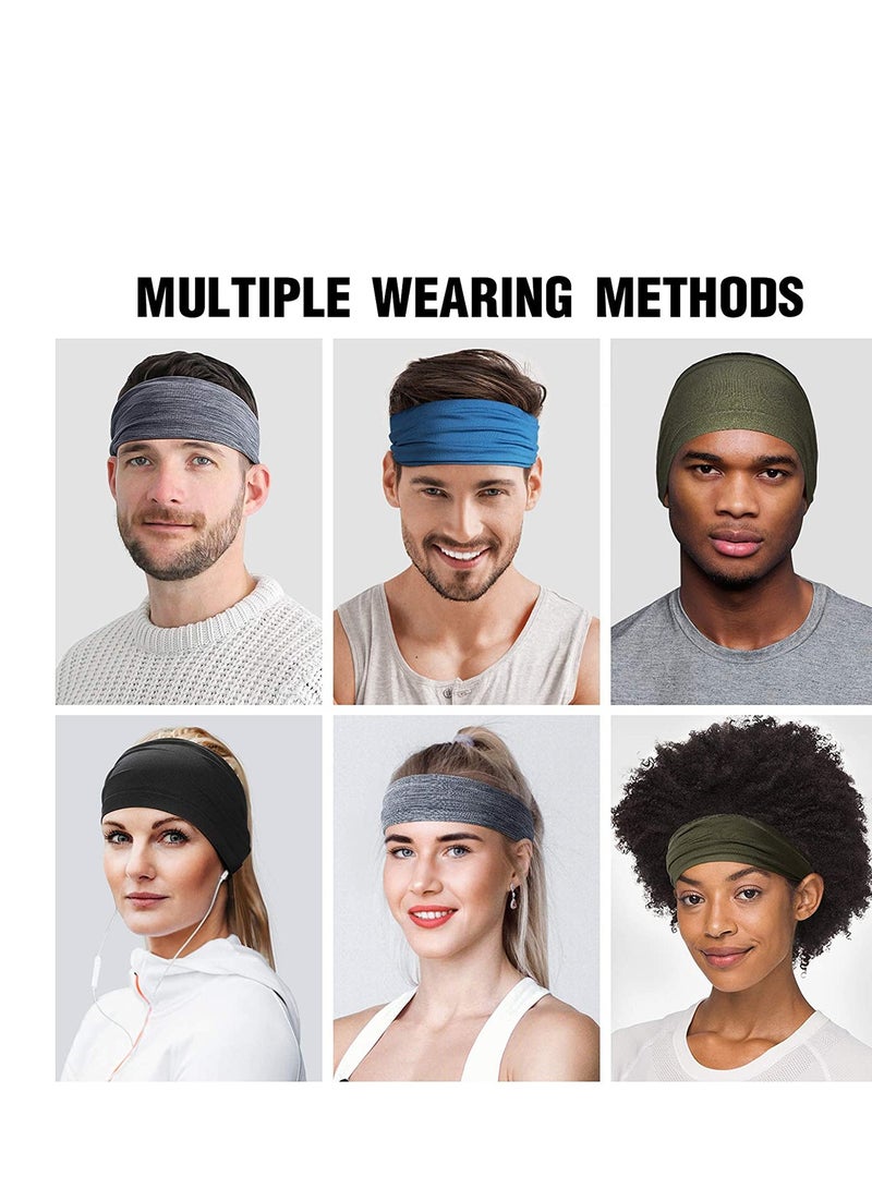 SYOSI Headbands for Men Women Sweat Band & Mens Headband Mesh Design Non Slip Stretchy Moisture Wicking Breathable Workout Sweatbands for Running, Cycling, Gym, Yoga - Image 4