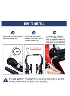 Excefore V Bike Brakes Set, 2 Sets Universal Complete Bike Brakes, Mountain Bike Replacement for Most Bicycle, Road Bike Brakes Cables with Front Back Wheels End Caps, End Ferrules, Black  - Image 5