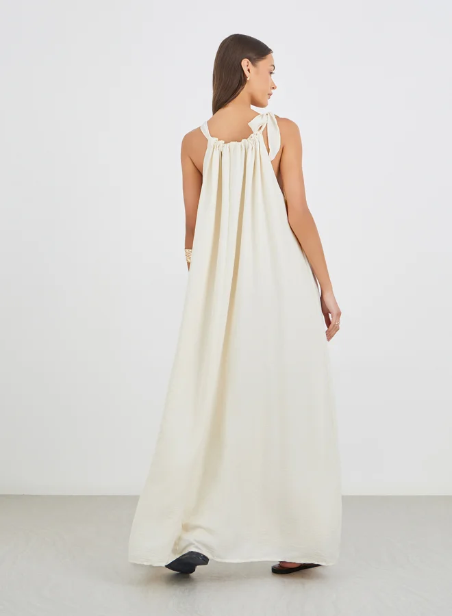 Styli Styli Plain Halter Neck Shift Maxi Dress