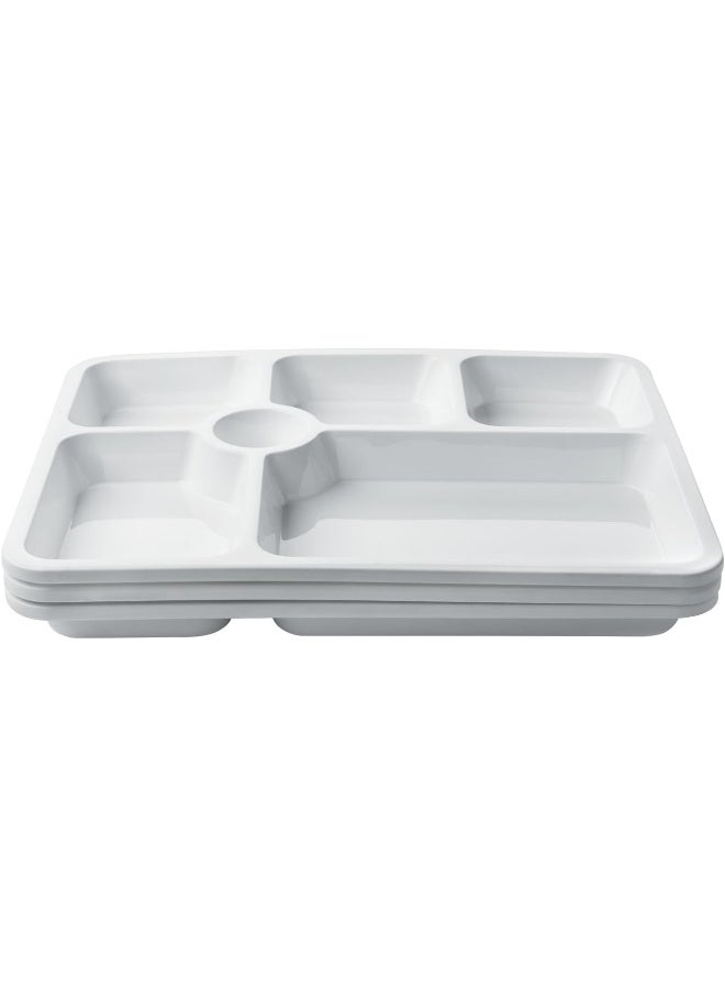 Signoraware New Stack Thali 5 in 1 for Canteens, Hospitals and Midday lunch platters, Set of 3, White - Image 1