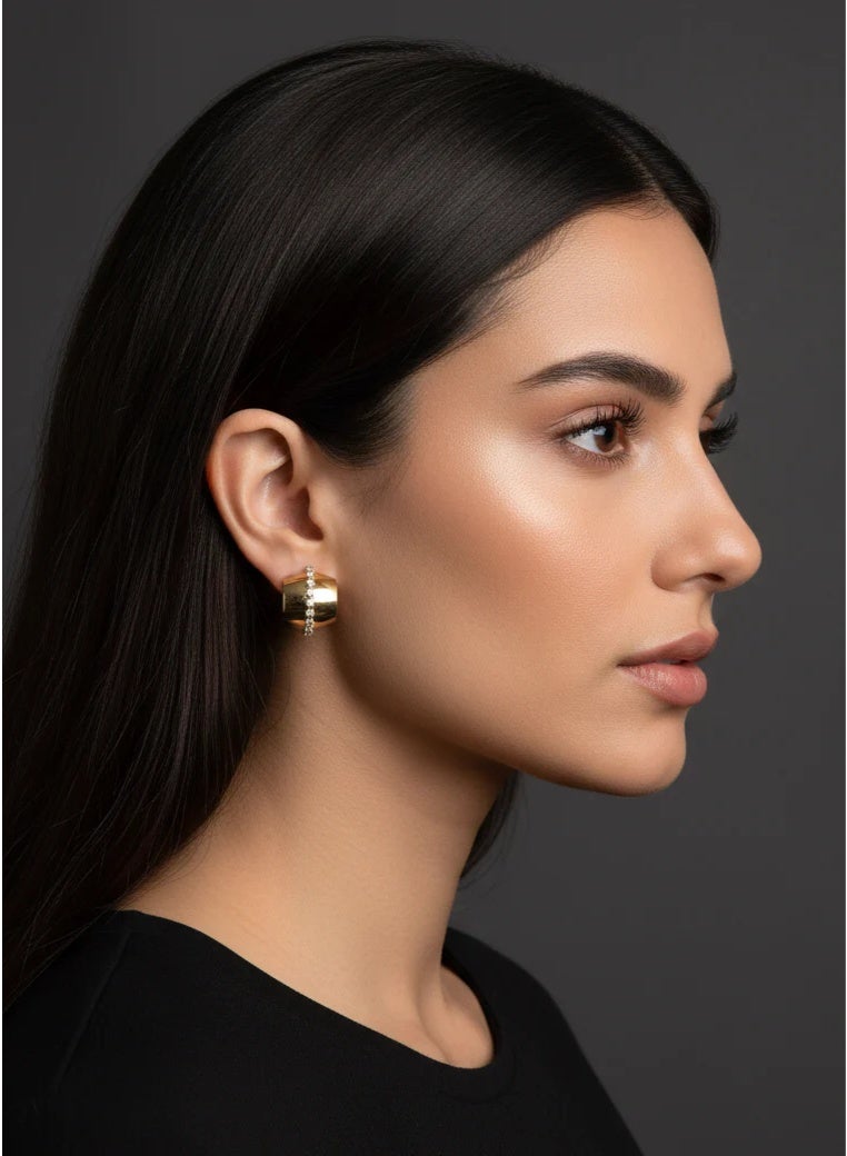Bariq The Dome Pavé Hoops - Tarnish Free - Image 3