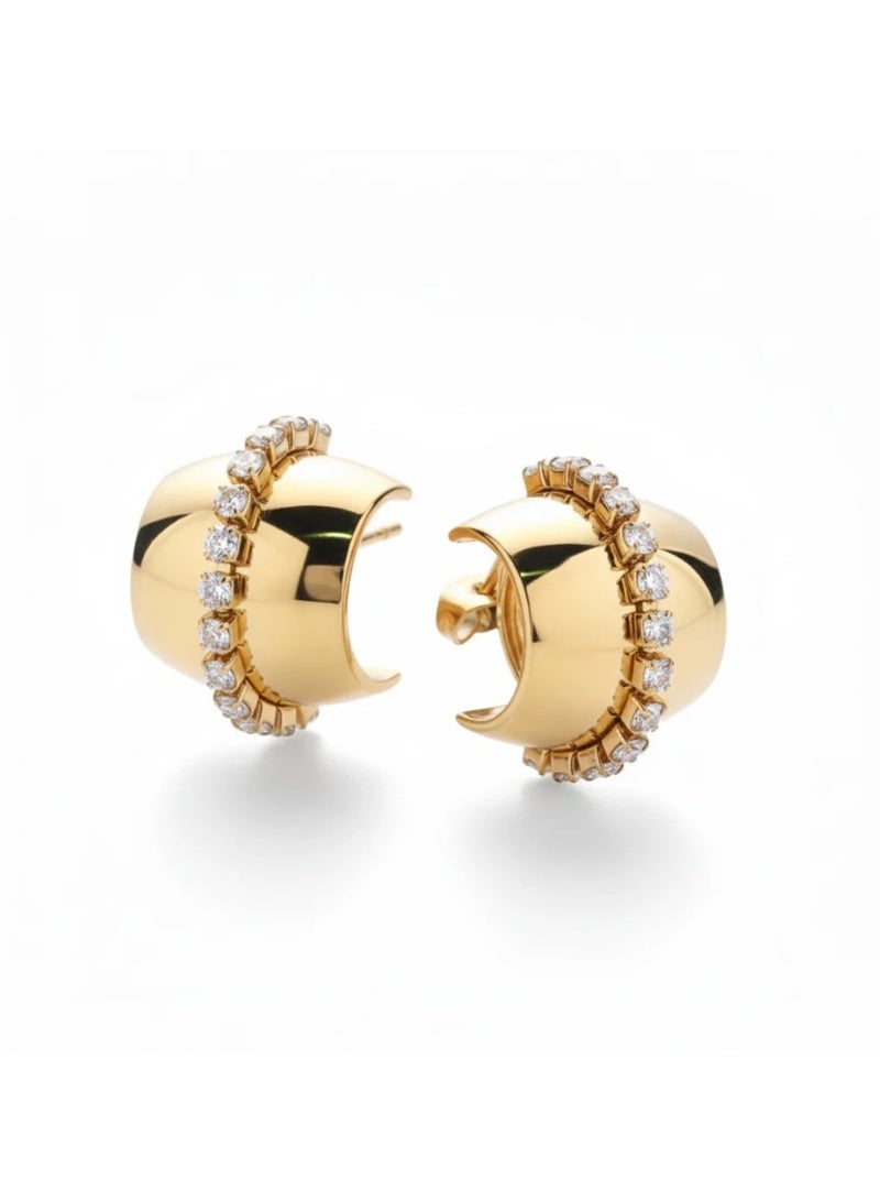 Bariq The Dome Pavé Hoops - Tarnish Free - Image 1
