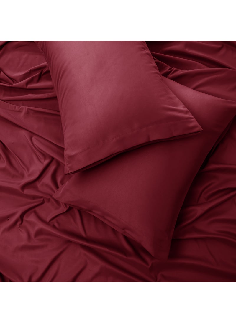 PanaX Panax Bedding King Bed Sheets Set - 4 Piece Bedding - Brushed Microfiber - Shrinkage and Fade Resistant - Easy Care (Burgandy, King)  - Image 3