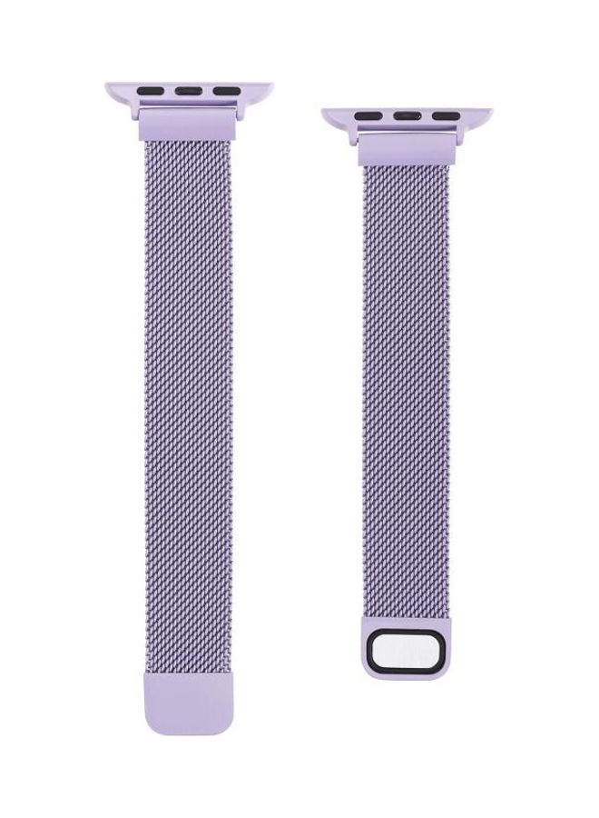 NIBEMINENT Small Waist Dual Section Milan Replacement Watchband For Apple Watch Series 7/6/SE/5/4/3/2/1 45/44/42mm Light Purple - Image 1