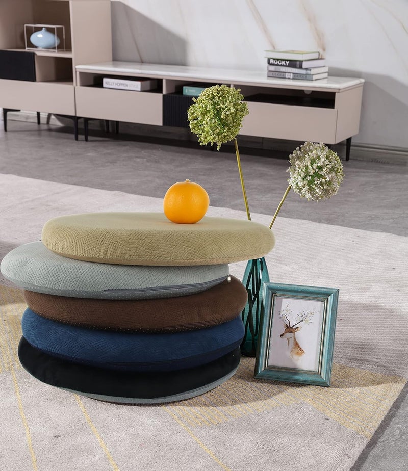 Sigmat Memory Foam Seat Cushion Anti-Slip Soft Round Chair Pad 18 Inch Grey - Image 4