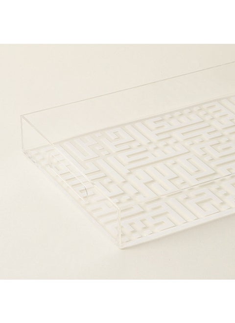 Dallaty Acrylic Tray With White Pattern 40X30X6Hcm