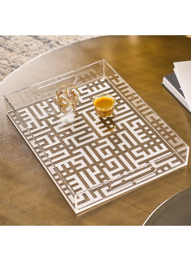 Dallaty - Dallaty Acrylic Tray With White Pattern 40X30X6Hcm - Image 1