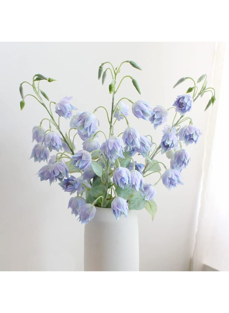Luckam Artificial Bluebell Silk Flower Set, Faux Lily of The Valley Stems with Wind Chime Design, Outdoor/Indoor Decor for Home, Office, Table Centerpieces, and Wedding Displays (Light Blue, 3-Pack) - Image 1
