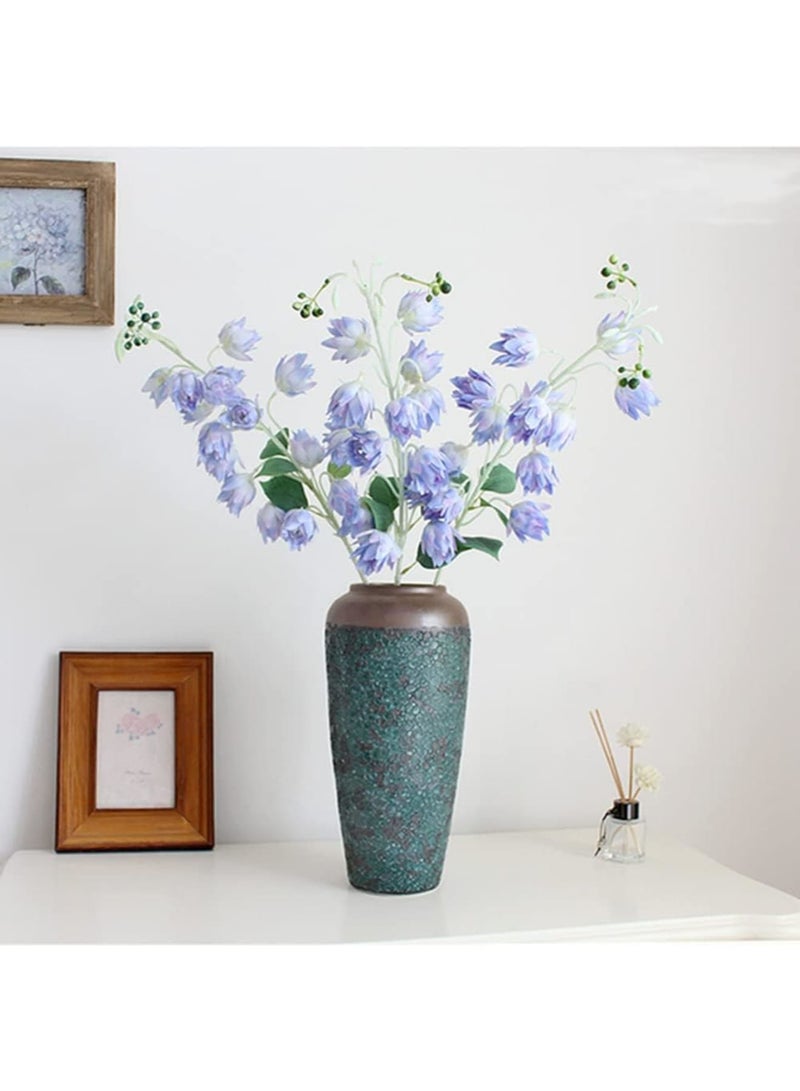 Luckam Artificial Bluebell Silk Flower Set, Faux Lily of The Valley Stems with Wind Chime Design, Outdoor/Indoor Decor for Home, Office, Table Centerpieces, and Wedding Displays (Light Blue, 3-Pack) - Image 3