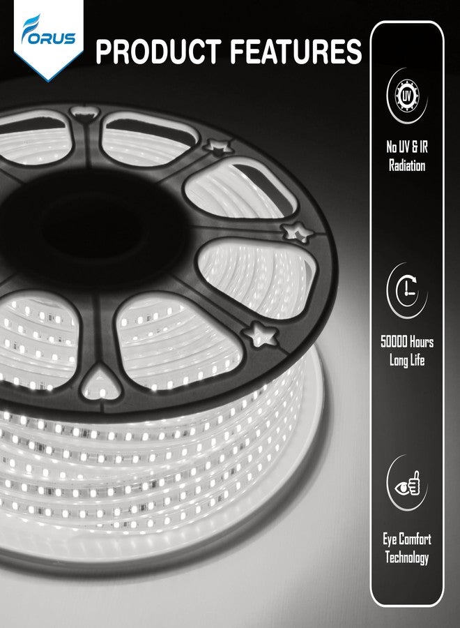 Forus حبل إضاءة LED من فوروس بطول 5 أمتار مع ضمان 6 أشهر، إضاءة خارجية مقاومة للماء لتزيين الأسقف والشرفات والديكور المنزلي والداخلي، إضاءة مرنة مناسبة لأعياد ديوالي وعيد الميلاد - رائعة - Image 3