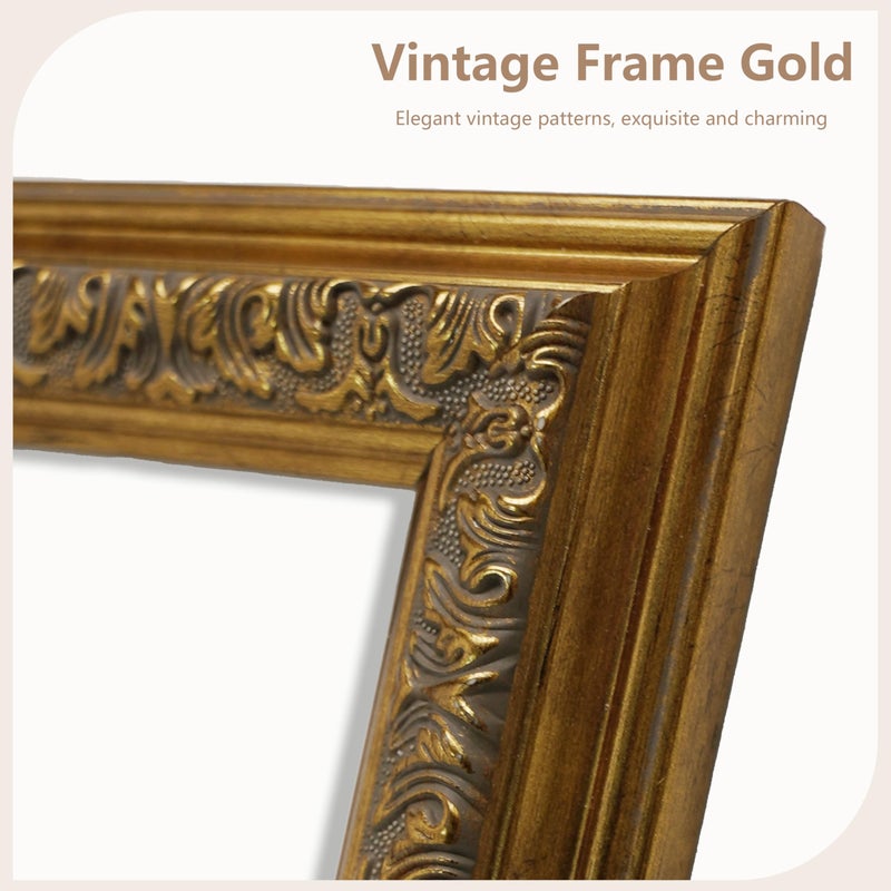 VIOLABBEY 8x10 Picture Frame Gold, Vintage Photo Frames Ornate without Mat for Tabletop or Wall Hanging - Image 4