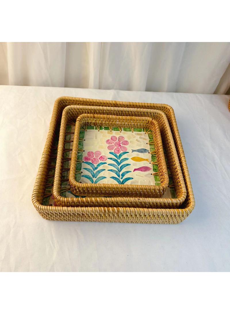 general 3-Piece Vegetable Fruit Storage Basket Dim Sum Tray - Image 1