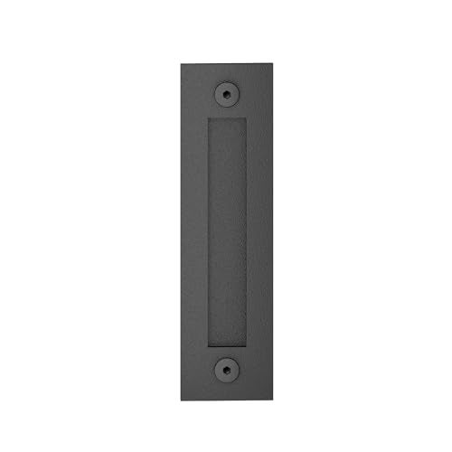 JUBEST 8-3/5'' Sliding Barn Door Handle Modern Simple Finger Flush Pull Handle for Gates Garages Sliding Doors Cabinets Closet and Drawers, Matte Black - Image 1