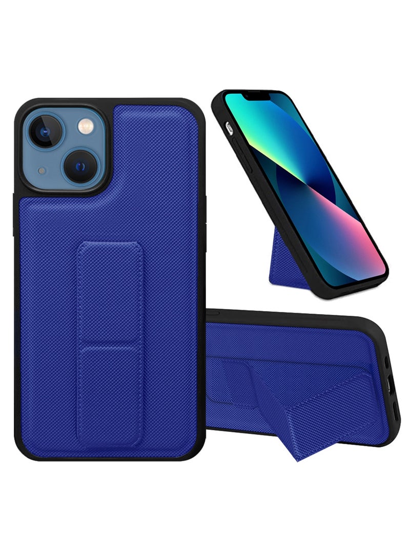 CATANES Shockproof Case with Integrated Hand Strap for iPhone 14 - Foldable Kickstand and Anti-Drop Protection for Secure Grip and Hands-Free Viewing - Blue - Image 1