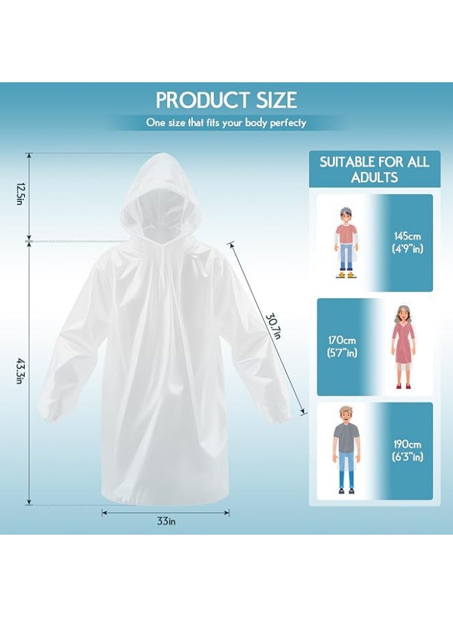 بينكو ٧ قطع من معاطف المطر الشفافة للبالغين، للجنسين، مصنوعة من مادة البولي فينيل كلوريد للاستخدام مرة واحدة، قابلة للحمل والضغط، مزودة بجيب، مع غطاء رأس، ملفوفة بشكل فردي، مناسبة للتخييم والسفر في الهواء الطلق - متعددة الألوان. - Image 5