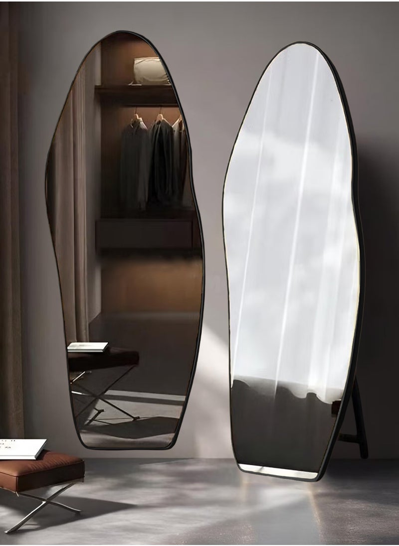 Taimi Taimi Full Length Cloud Standing Mirror with Black Frame and Tempered Glass for Wall and Floor 185x80cm  - Image 1