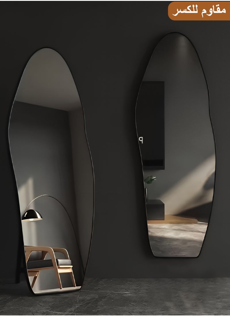 Taimi Taimi Full Length Cloud Standing Mirror with Black Frame and Tempered Glass for Wall and Floor 185x80cm  - Image 2
