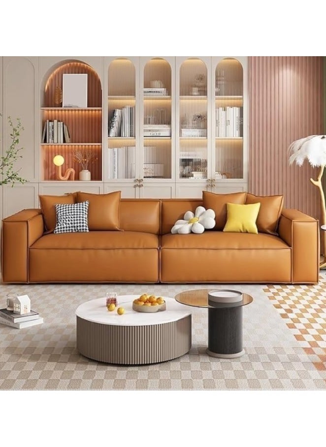 بوبينز هوم أريكة Poppins HOME الحديثة المصنوعة منأريكة بوبينز هوم الحديثة المصنوعة من جلد البولي يوريثان المحبب بالكامل مع تصميم قياسي بلون موحد مقاس 80 × 93.98 × 71.12 سم أخضر فاتح جلد البقر والحبوب الكاملة مع تصميم قياسي بلون خالص 220.98 × 93.98 × 71.12 سم أخضر فاتح  - Image 2