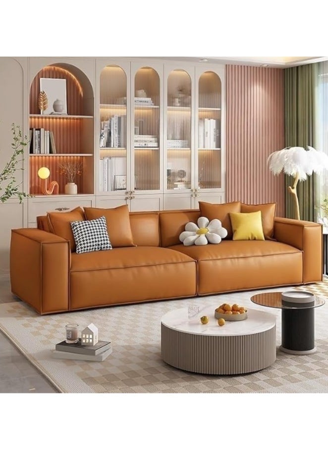 بوبينز هوم أريكة Poppins HOME الحديثة المصنوعة منأريكة بوبينز هوم الحديثة المصنوعة من جلد البولي يوريثان المحبب بالكامل مع تصميم قياسي بلون موحد مقاس 80 × 93.98 × 71.12 سم أخضر فاتح جلد البقر والحبوب الكاملة مع تصميم قياسي بلون خالص 220.98 × 93.98 × 71.12 سم أخضر فاتح  - Image 3