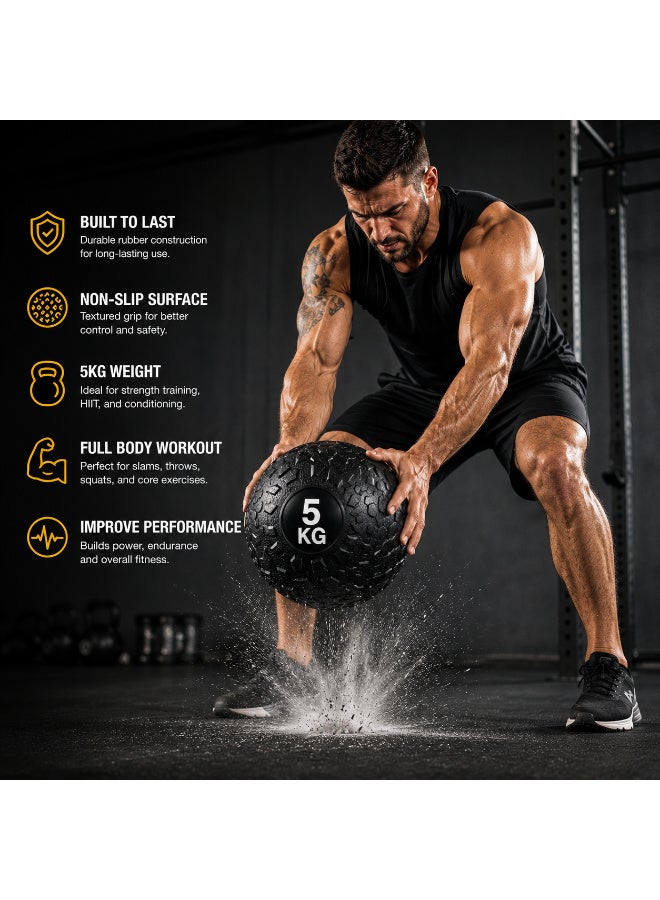 Volcan Fitness 5KG Non-Bounce Slam Ball for Strength Training & CrossFit Workout - Image 3