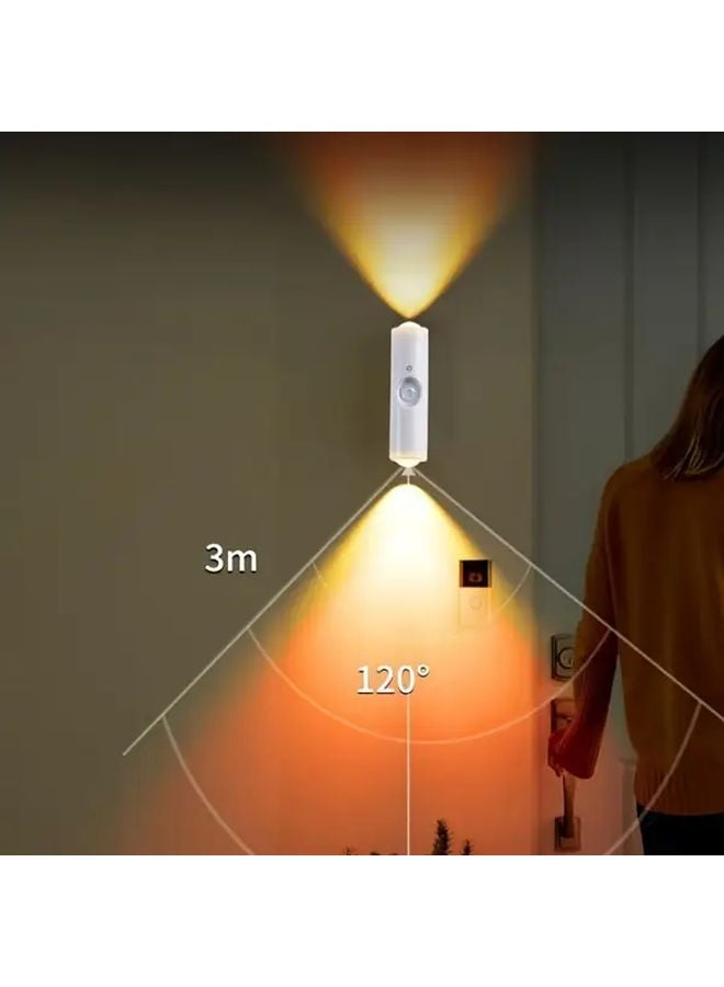 3 Pcs Mini LED Motion Sensor Wall Lights RGB Color Adjustable USB Rechargeable Indoor Nightlight - Image 3