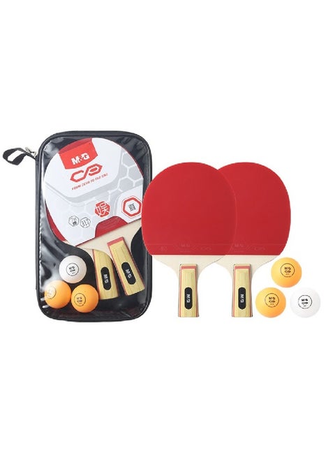 M&G Chenguang Table Tennis Racket Set with Carry Case – 2 Paddles, 3 Balls, Portable Ping Pong Set for Indoor & Outdoor Play - No:AST09317