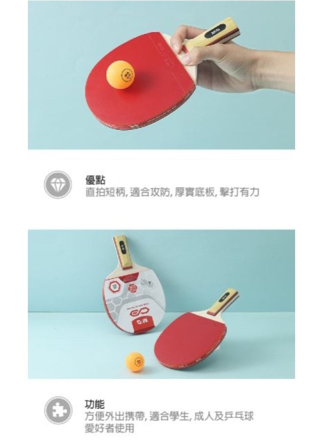 M&G Chenguang Table Tennis Racket Set with Carry Case – 2 Paddles, 3 Balls, Portable Ping Pong Set for Indoor & Outdoor Play - No:AST09317 - Image 5