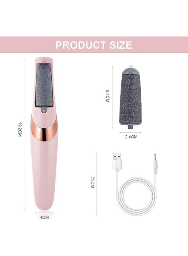 مبرد قدم كهربائي قابل لإعادة الشحن USB | مزيل الجلد الميت والمسامير للكعب | مقاوم للماء مع سرعتين وإضاءة LED | أداة باديكير احترافية للعناية بالقدم والجلد الخشن - Image 3