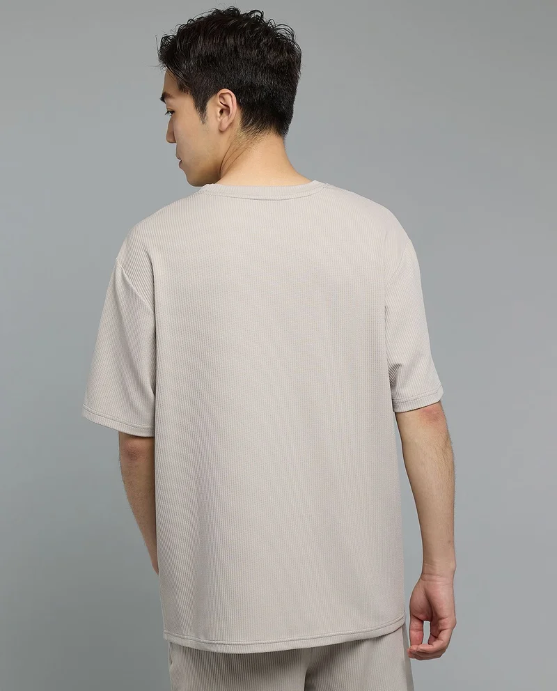 R&b Ribbed T-Shirt with Crew Neck and Short Sleeves