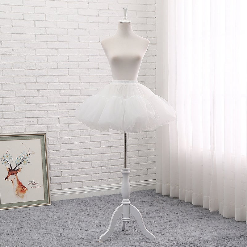 Lolita skirt support Lolita boneless soft yarn skirt support soft sister skirt cosplay violence Carmen yarn support White Size M is 46cm long - Image 1