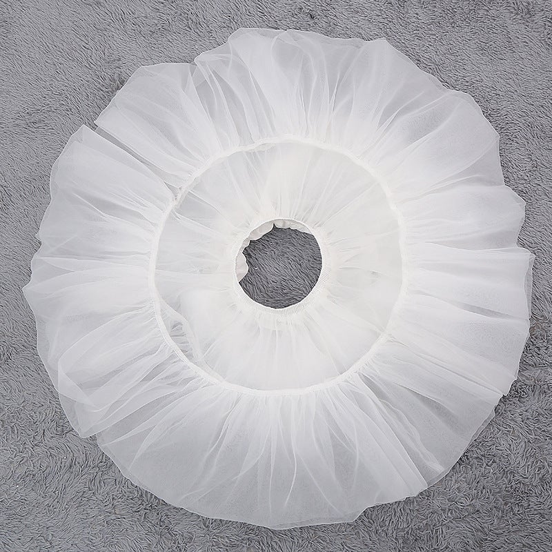 Lolita skirt support Lolita boneless soft yarn skirt support soft sister skirt cosplay violence Carmen yarn support White Size M is 46cm long - Image 4