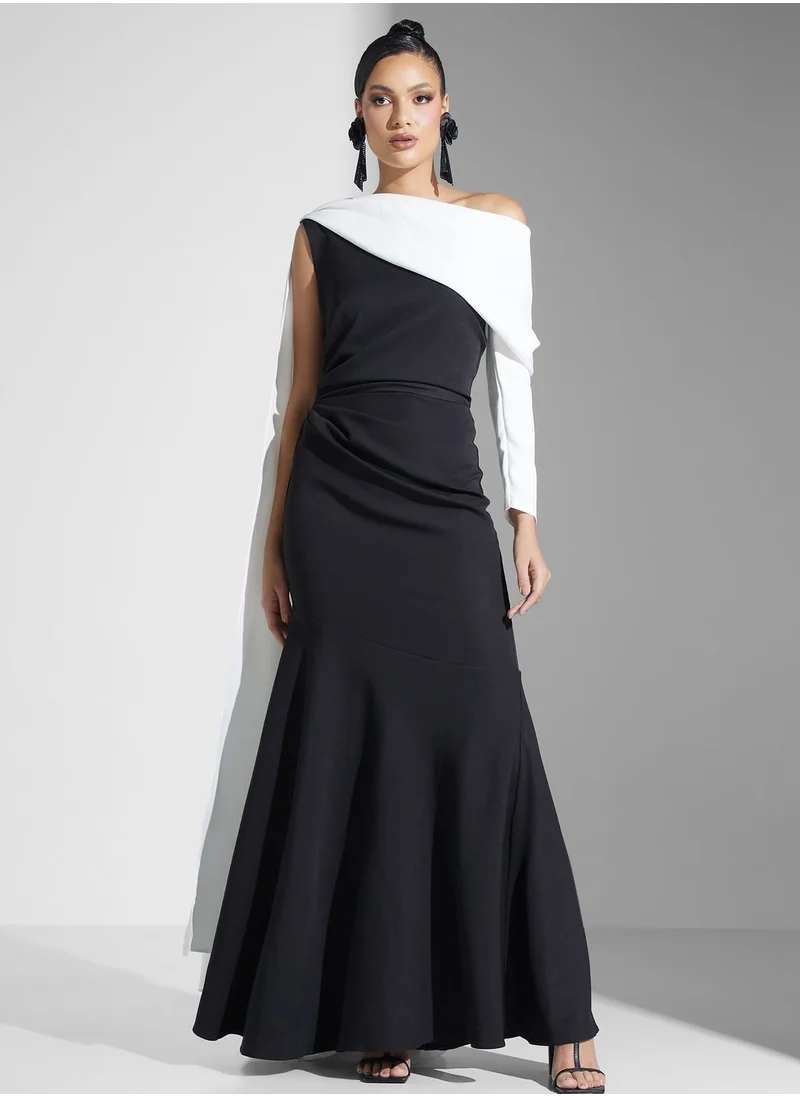Namshi x Asymmetric Cape Gown