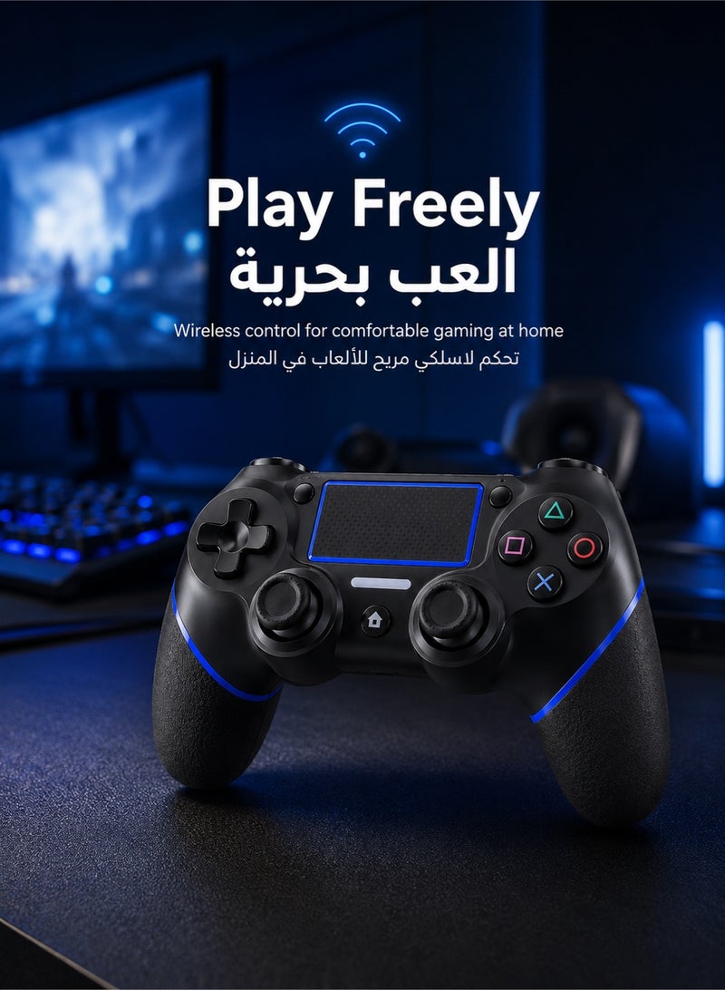 Lumetra PS4 Wireless Controller, Blue Gamepad Compatible with PS4 Slim/Pro, Vibration Feedback, 3.5mm Audio Port and Anti-Slip Grip - Image 3