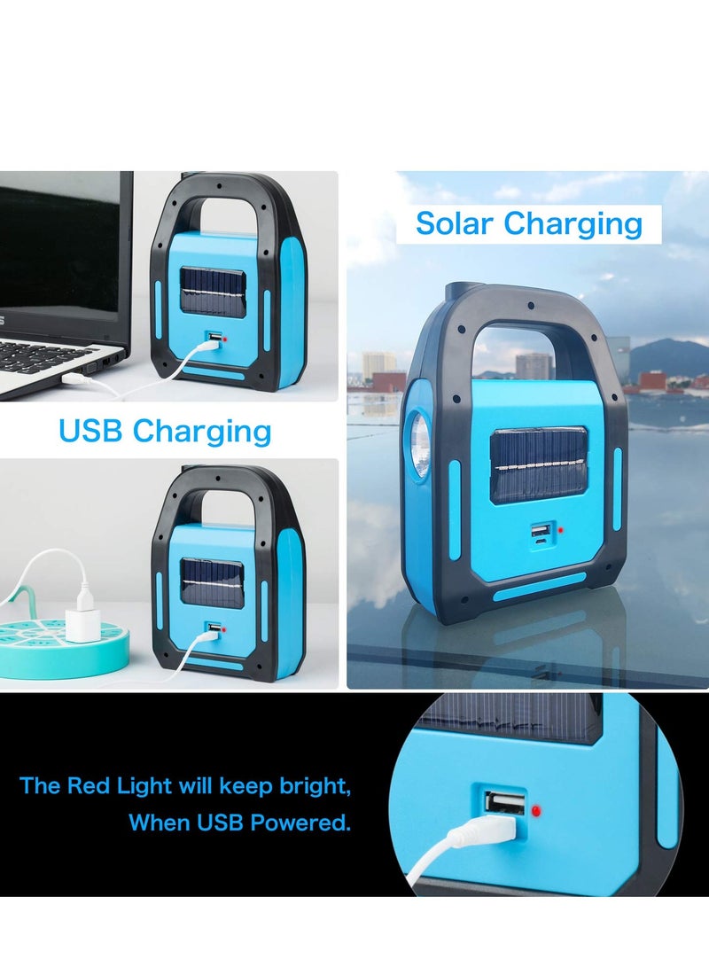 3-in-1 Rechargeable Emergency Handheld Flashlight – Solar & Electric LED Lantern with USB for Camping & Outdoor - color may vary - Image 1