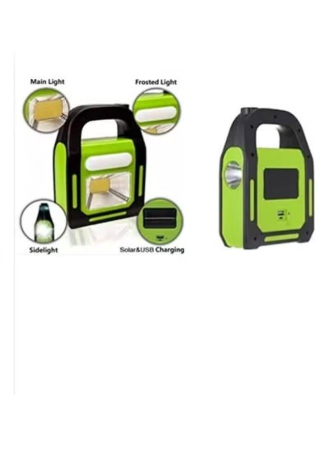 3-in-1 Rechargeable Emergency Handheld Flashlight – Solar & Electric LED Lantern with USB for Camping & Outdoor - color may vary - Image 2