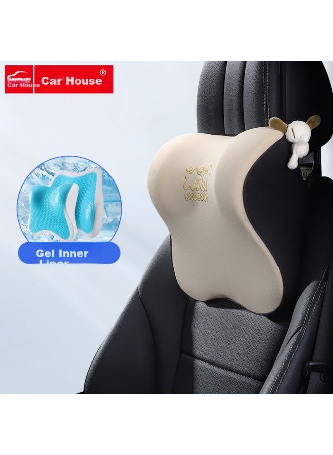Icaroom Car Headrest Pillow, Neck Support Cushion, Space Memory Foam Car Pillow, Can Be Paired With Lumbar Support T-n662mh