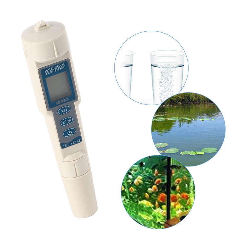 Meter 3 in 1 Water Tester, Digital & Temperature & EC Meter for Drinking Water, Pool, Aquarium, Fish, Hydroponics - Image 3
