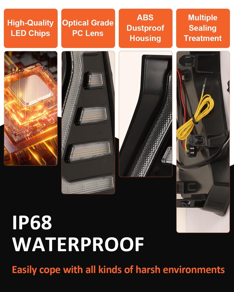 OKLSG LED Fog Lights Kit for 2024 2025 2026 Toyota Tacoma DRL Daytime Running Lights Amber Turn Signal Front Bumper Lamps 4th Gen Toyota Tacoma Accessories (C-shaped) - Image 5
