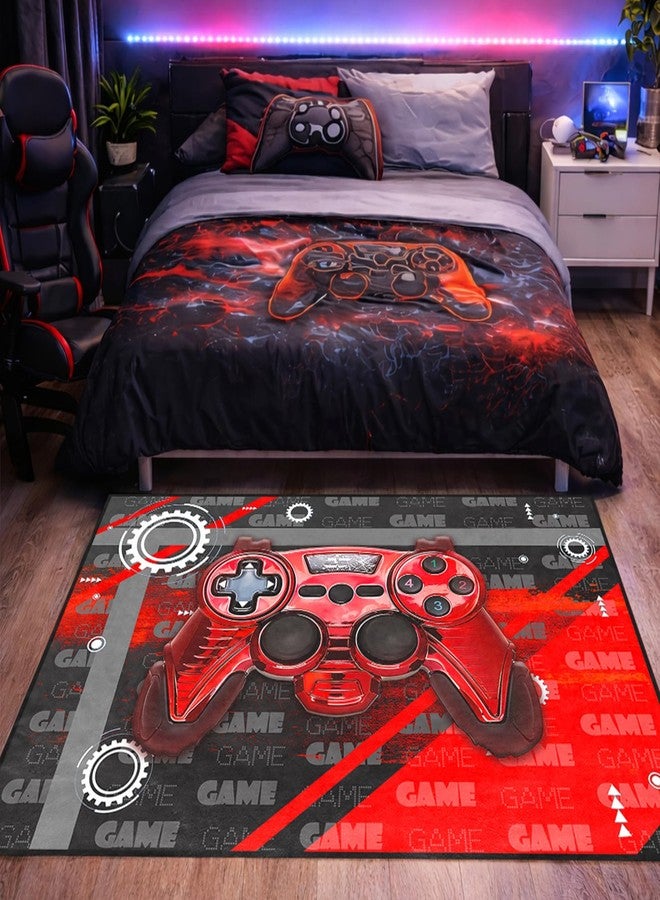Jiospet Gamer Teen Area Rug Floor Rugs for Boys 3D Gamepad Red Small Carpet for Bedroom Floor Mat Doormats Kids Room Gaming Controller Game Player Black Living Room Mat Home Decor Sofa Mat, 2'x3' - Image 5