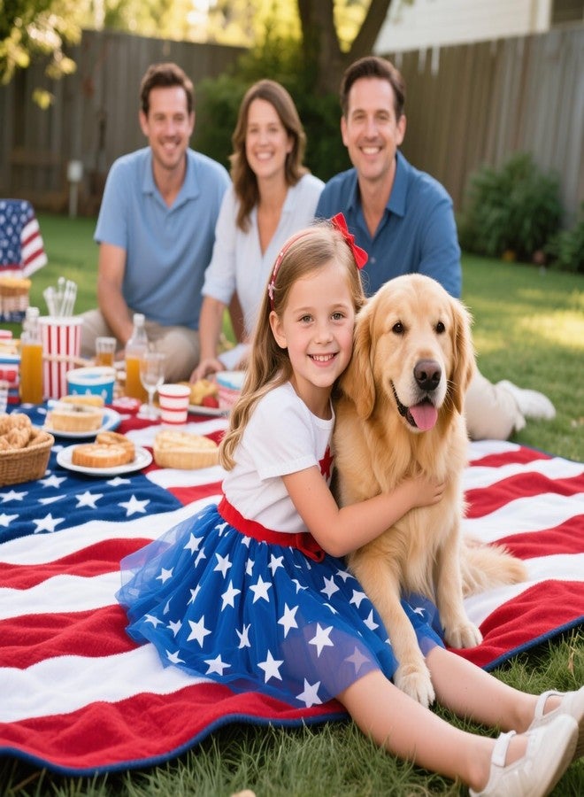 Zando 4-Layer Red White and Blue Tutu 4th of July Tutu for Toddler Girls Tulle Skirt Kids Baby Affordable Halloween Birthday Princess Dress up Dance Ballet Tutus Petticoat Skirt 2-8 Years - Image 4