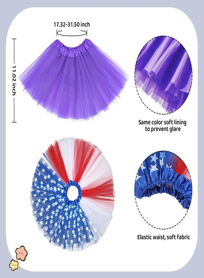 Zando 4-Layer Red White and Blue Tutu 4th of July Tutu for Toddler Girls Tulle Skirt Kids Baby Affordable Halloween Birthday Princess Dress up Dance Ballet Tutus Petticoat Skirt 2-8 Years - Image 2