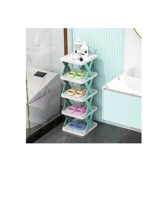 A new shaped shoe cabinet that gives a coordinated decorative appearance that fits all places and saves space. It consists of 5 layers (multi-colored)