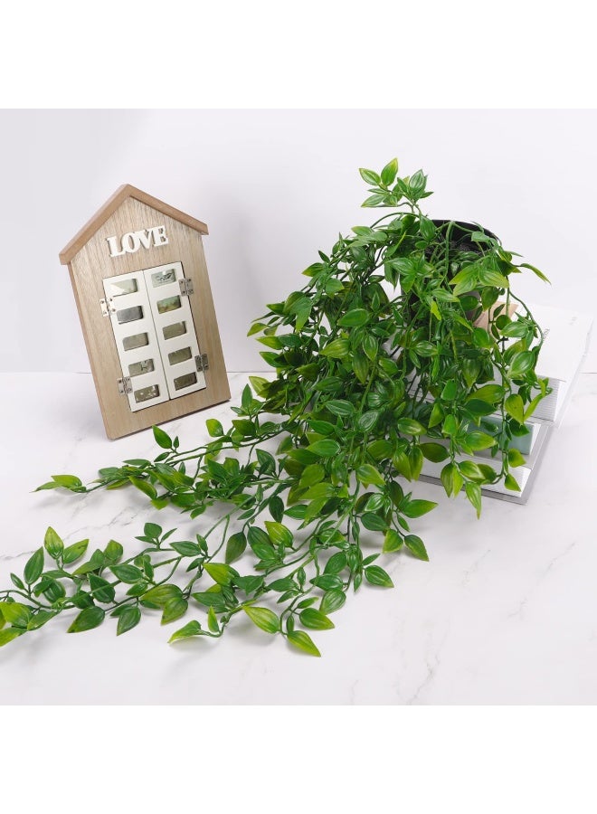 Whonline Fake Hanging Plants Artificial Small Potted Plants for Indoor Outdoor Aesthetic Office Living Room Shelf Decor 1 Pack - Image 4