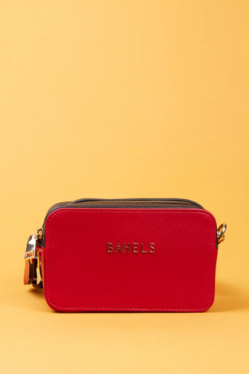 باهلس Women's Red Special Design Two-Compartment Box Shoulder Bag