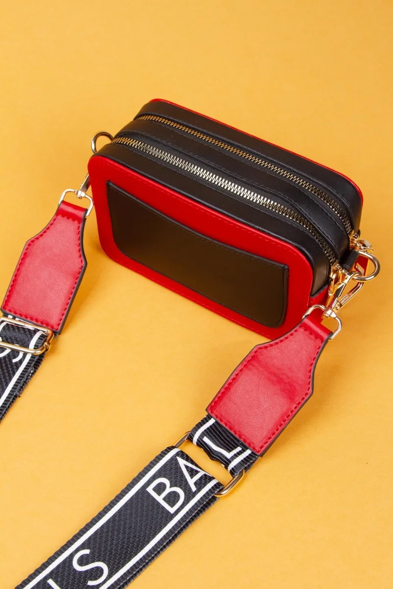 باهلس Women's Red Special Design Two-Compartment Box Shoulder Bag